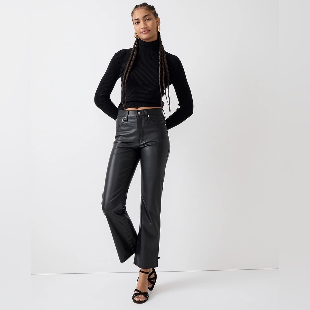J.Crew High-rise slim demi-boot pant in faux leather BK823 Size 35